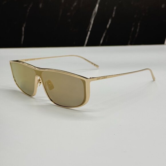 NEW SAINT LAURENT SL605 LUNA 004 SUNGLASSES WOMEN SQUARE GOLD EYEWEAR SL 605 main image 7